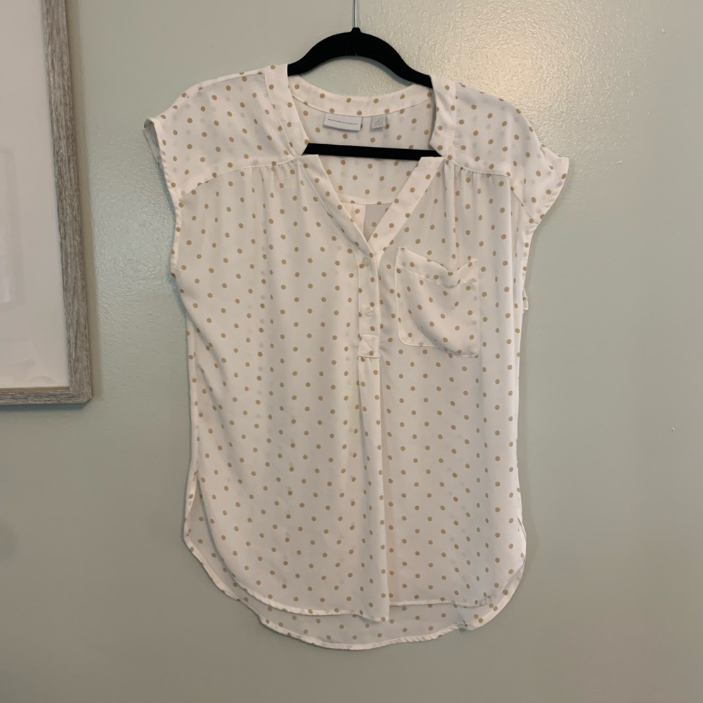 NY&CO POLKADOT BLOUSE SZ MED